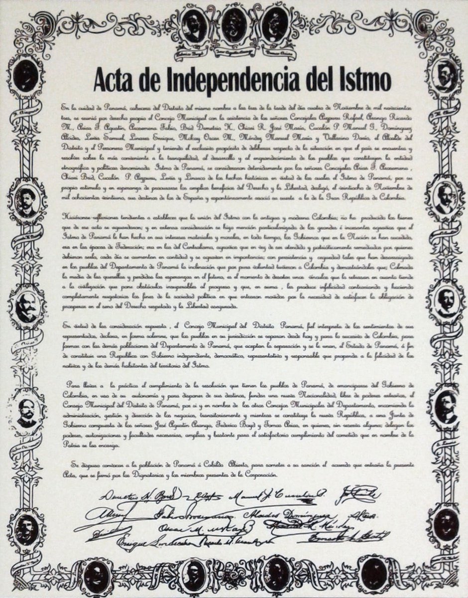 Acta de independencia de Panamá, 1903