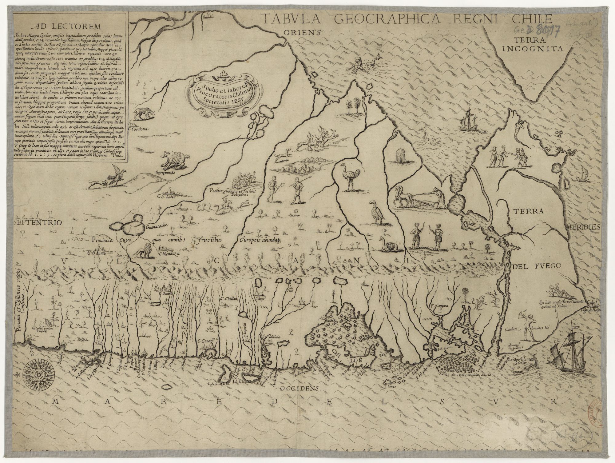 Tabula geographica Regni Chile, 1645