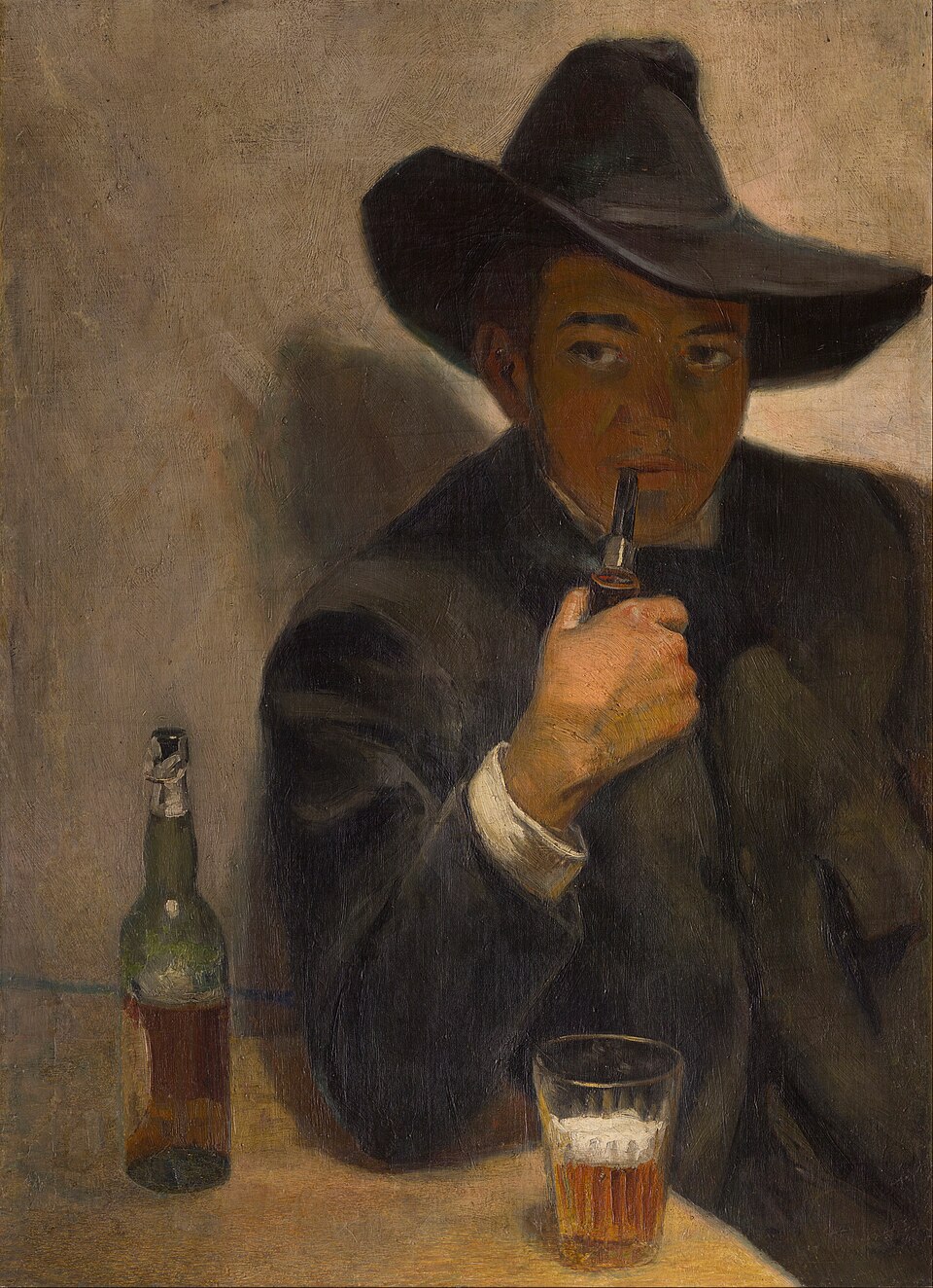 Autorretrato con sombrero de ala ancha, Diego Rivera