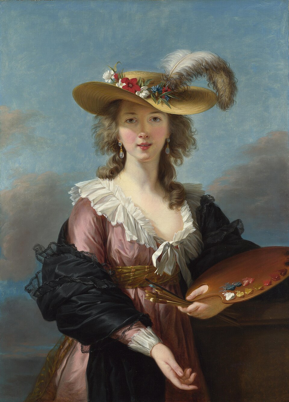 Autorretrato con sombrero de paja, Élisabeth Vigée Le Brun
