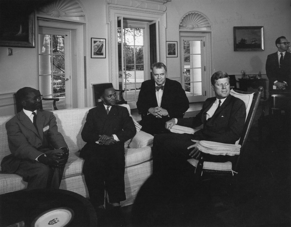 Kayibanda con el presidente Kennedy, 1962