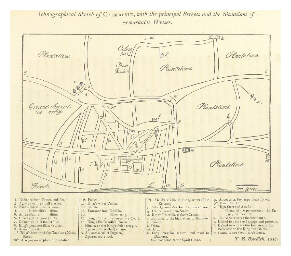 Vista de Kumasi (Bowdich, 1819)