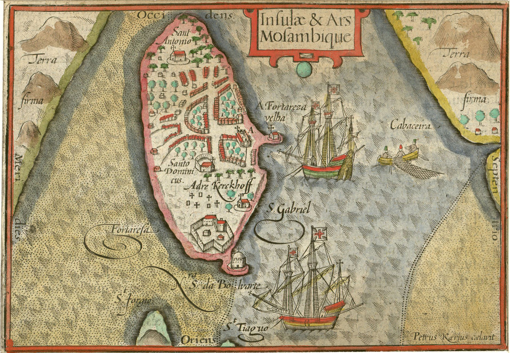 Mapa de la isla de Mozambique, 1598