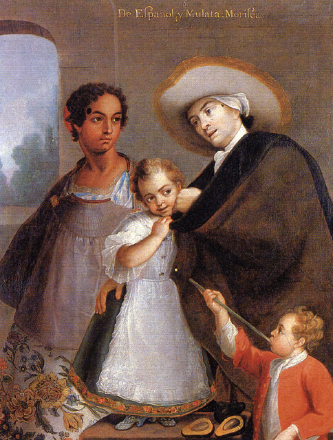 Pintura de castas "De español y mulata, morisca"